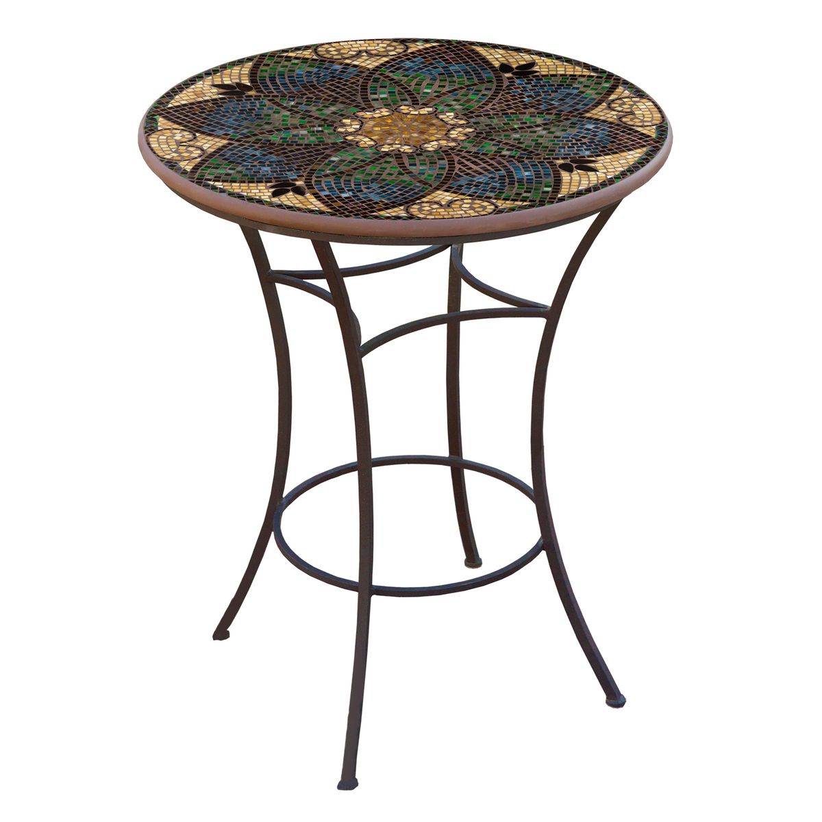 Monaco Mosaic High Dining Table-Iron Accents