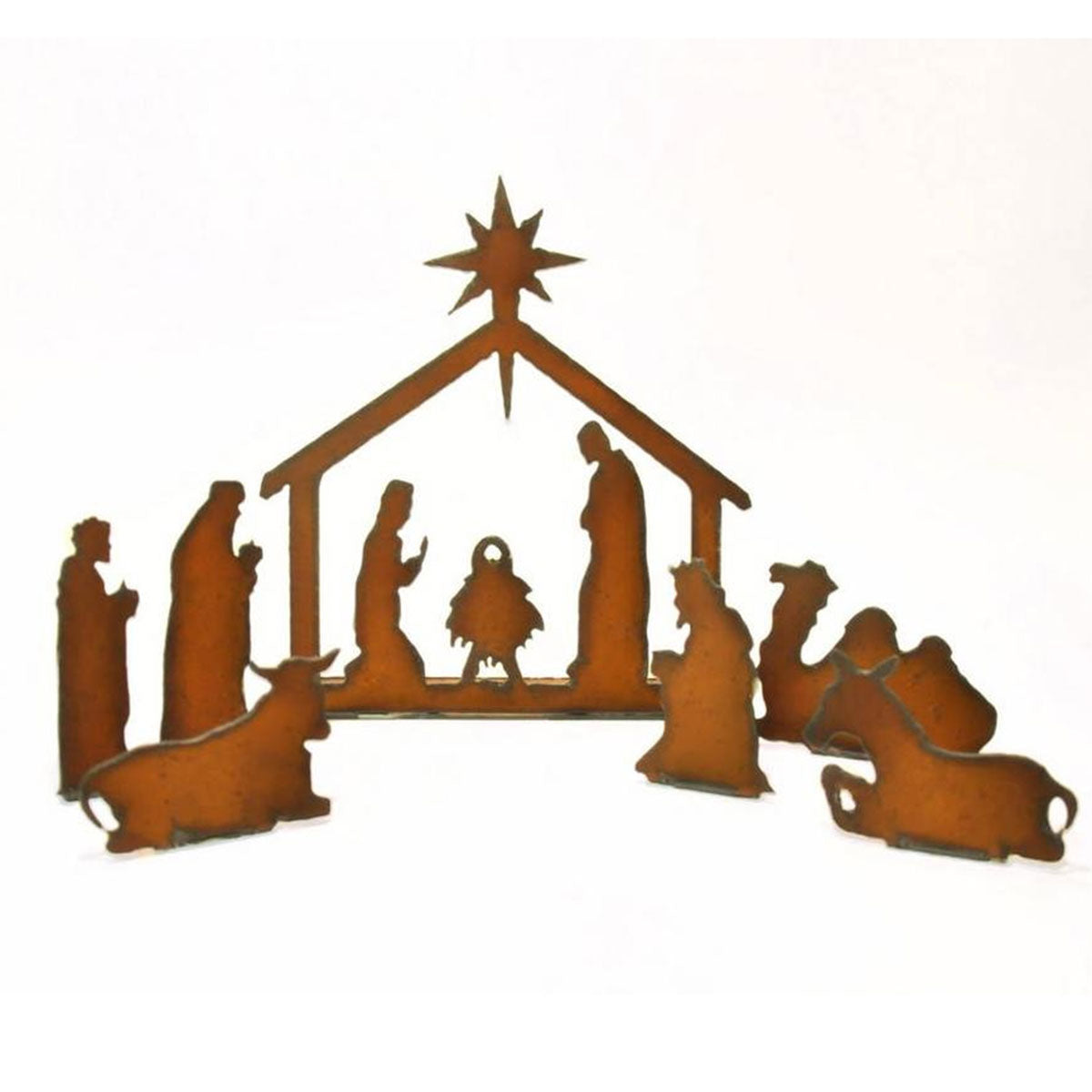 Metal Nativity Scene-Iron Accents