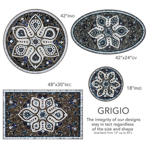 Grigio Mosaic Table Tops-Iron Accents