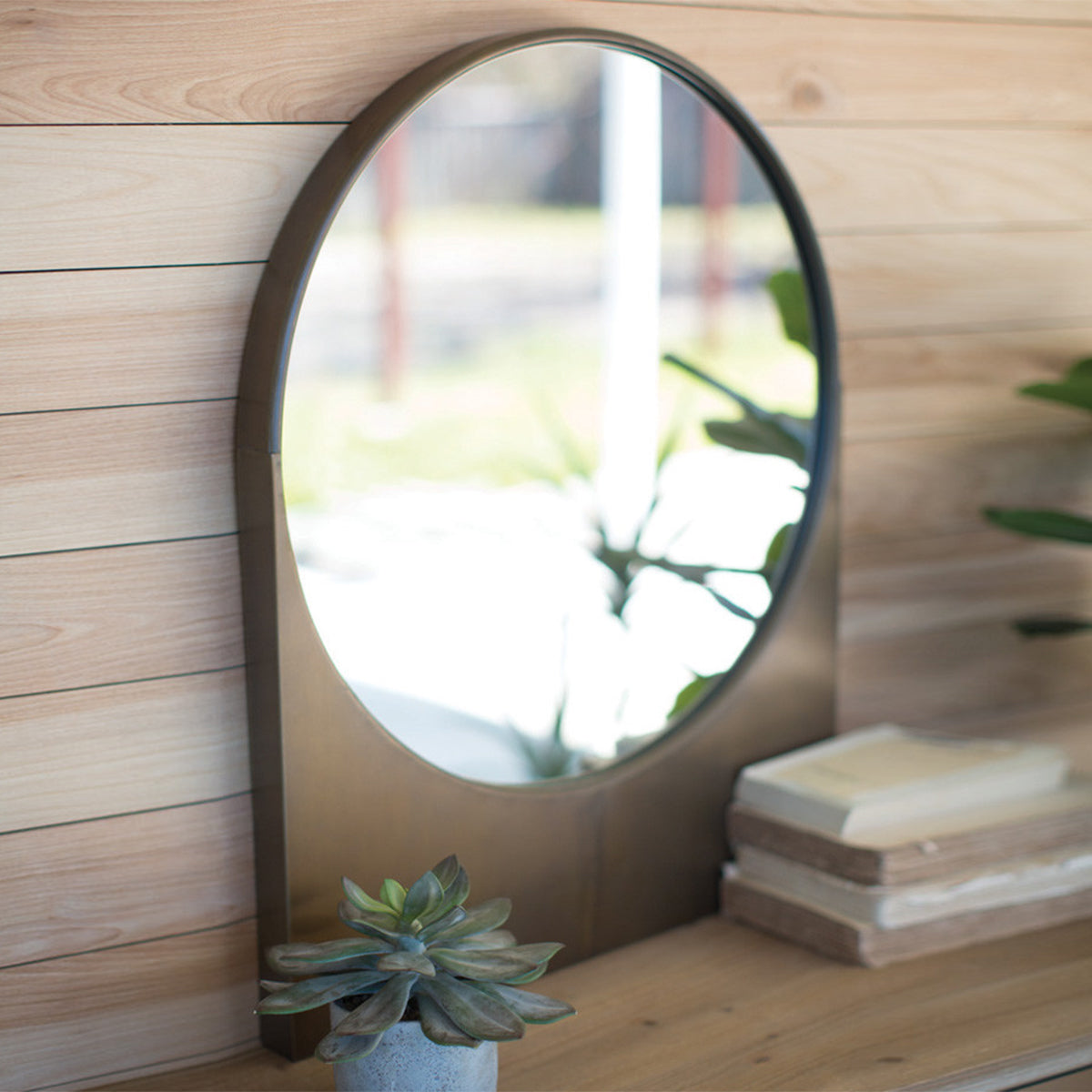 Round Metal Frame Mirror