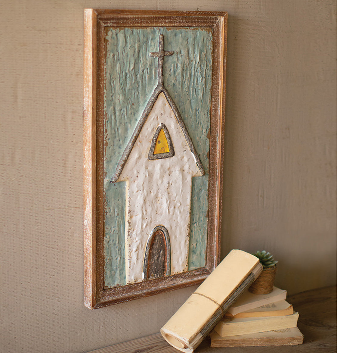 Pressed Metal Church Plaque