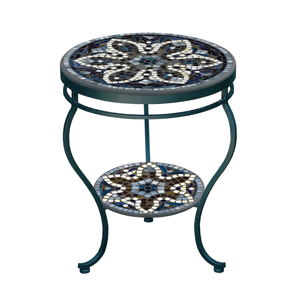 Grigio Mosaic Side Table - Tiered