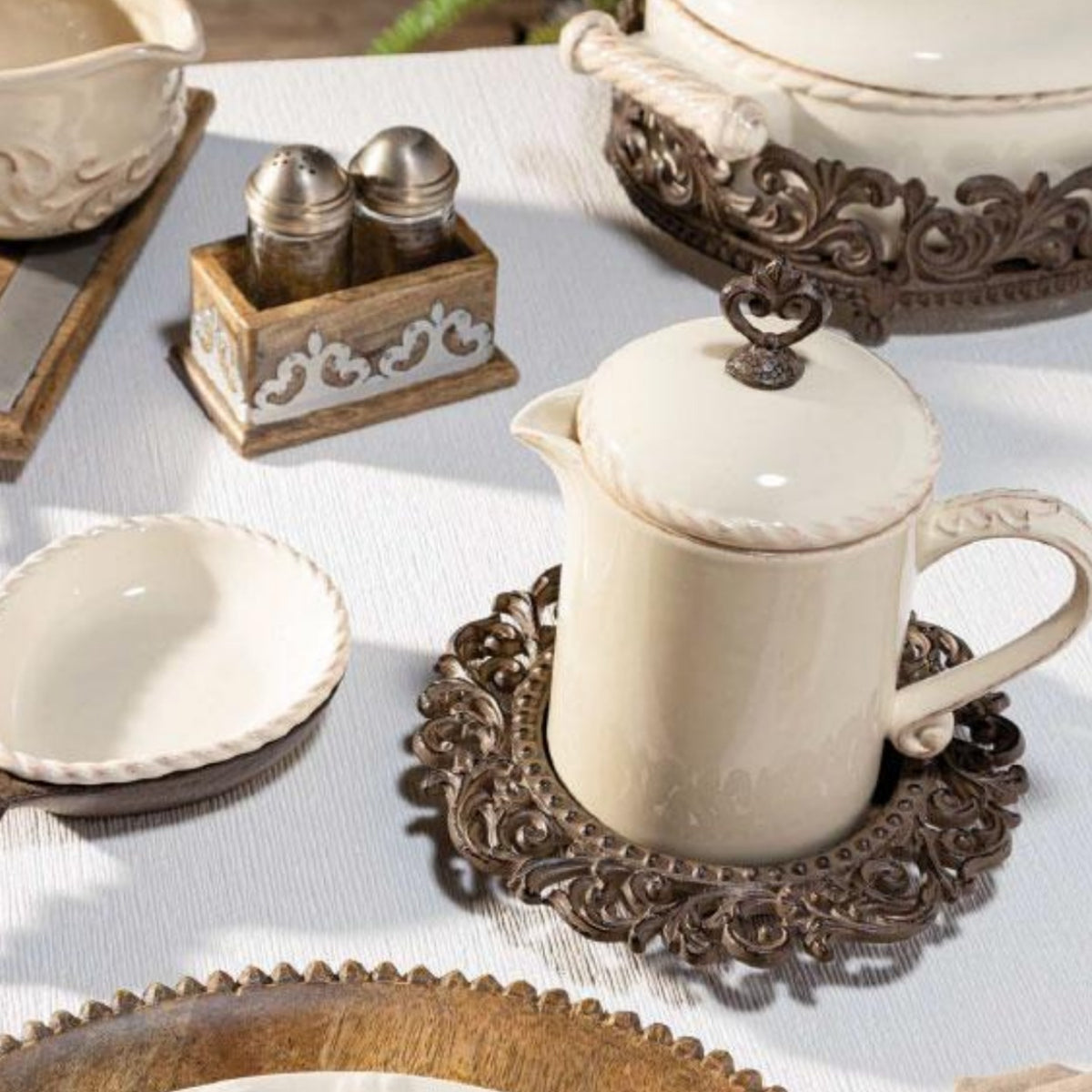 Sauce Jar w/ Base-Iron Accents