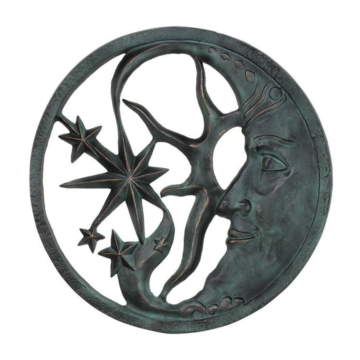 Moon and Star Garden Plaque-Iron Accents