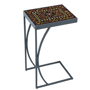 Mahogany Atlas Mosaic C-Table-Iron Accents