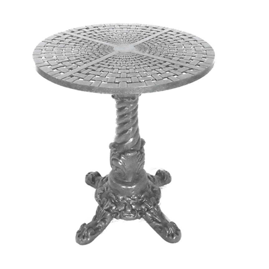 22" Basketweave Bistro Table-Iron Accents