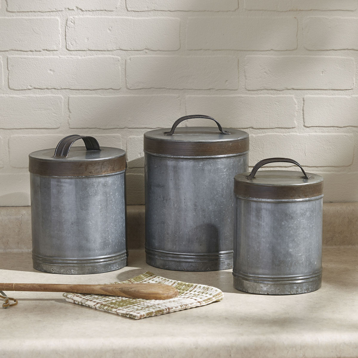 Galvanized Canisters (Set)