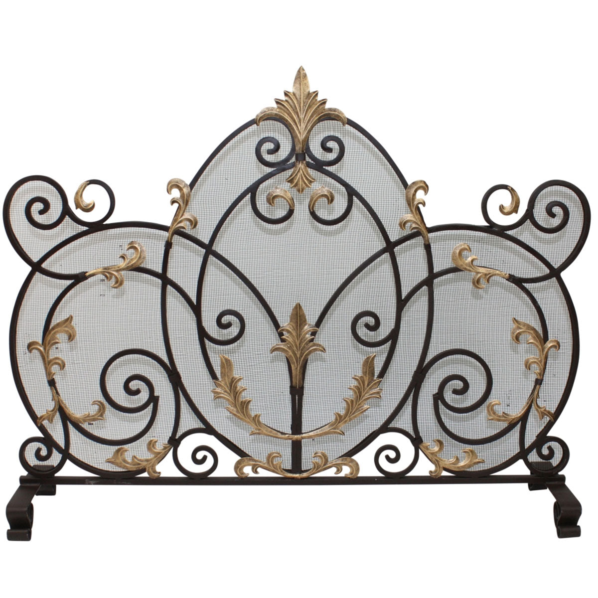 Acanthus Fireplace Screen-Iron Accents