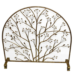 Budding Branch French Screen w/ Mesh-Iron Accents