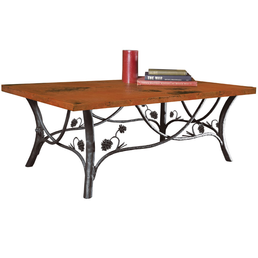 Piney Woods Cocktail Table / Base -50x30-Iron Accents