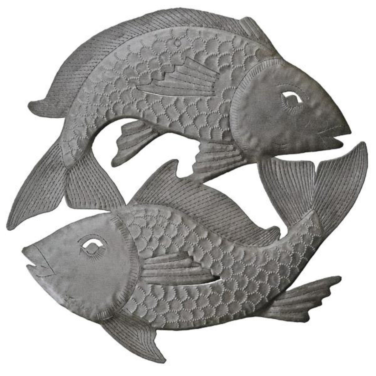 Yin-Yang Fish Plaque-Iron Accents