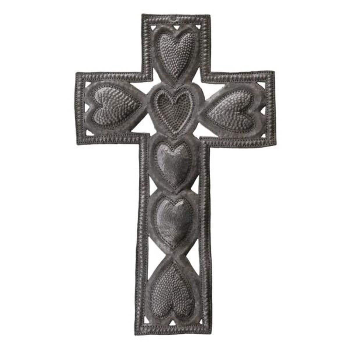 Embossed Heart Cross-Iron Accents