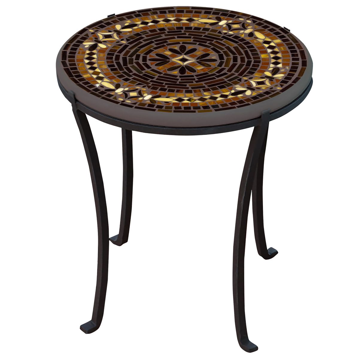 Mahogany Atlas Mosaic Chaise Table-Iron Accents