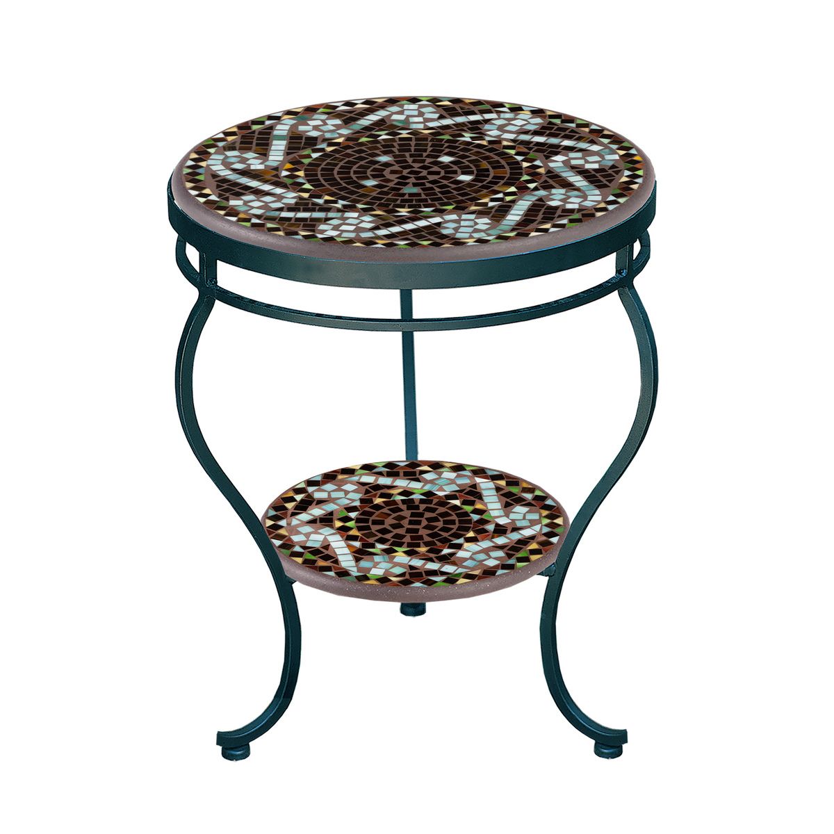 Oasis Mosaic Side Table - Tiered-Iron Accents
