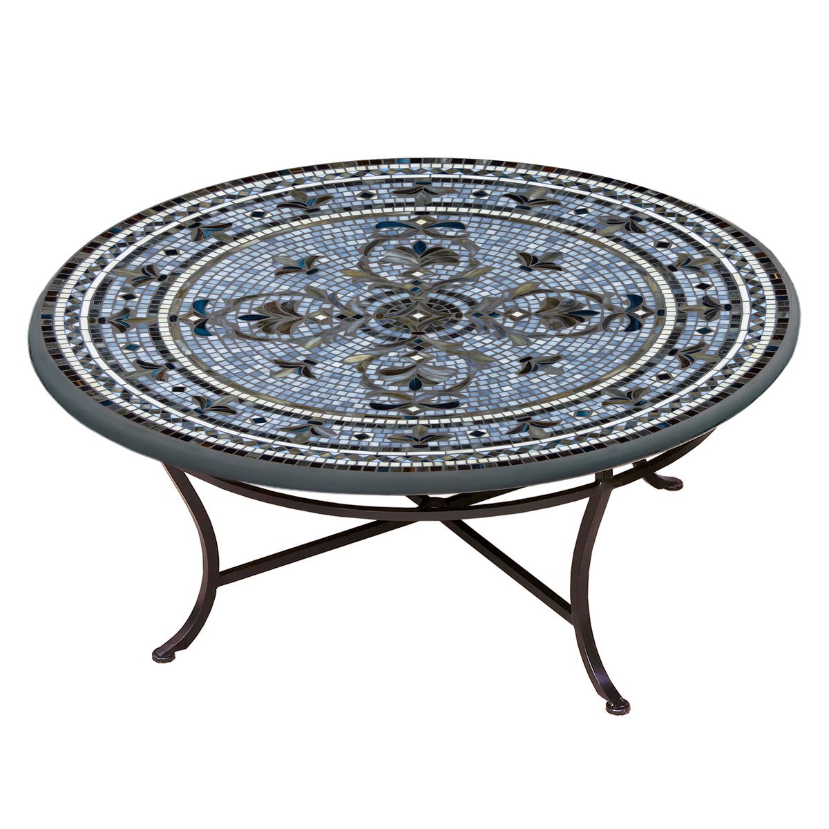 Roma Mosaic Coffee Table-Iron Accents