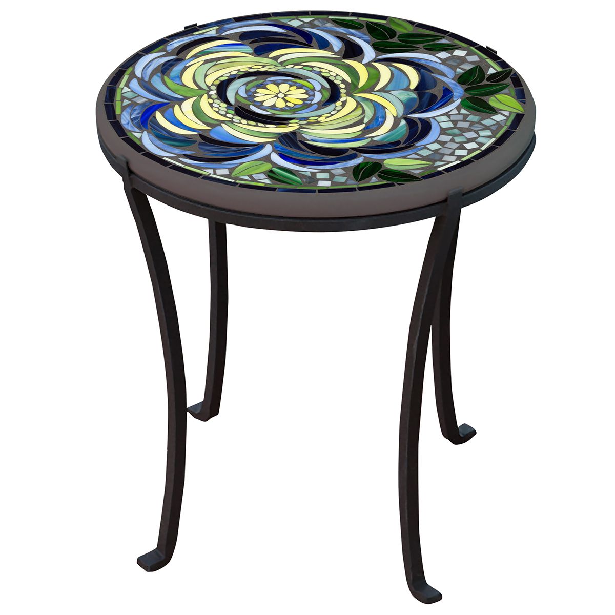 Giovella Mosaic Chaise Table-Iron Accents