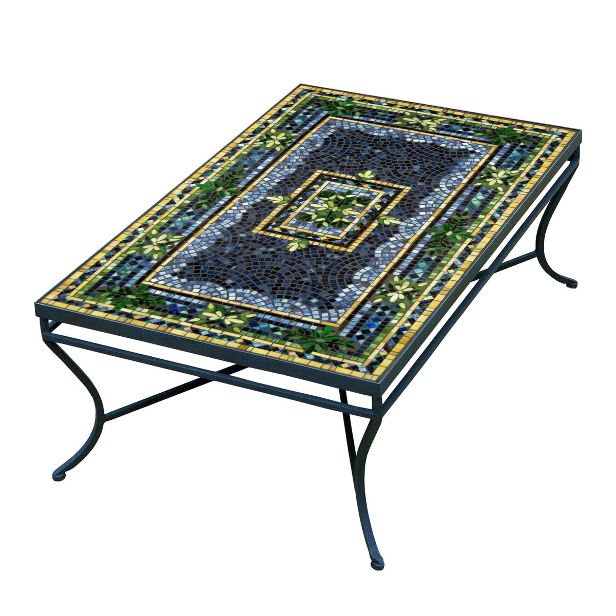 Lake Como Mosaic Coffee Table - Rect-Iron Accents