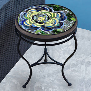 Giovella Mosaic Side Table-Iron Accents