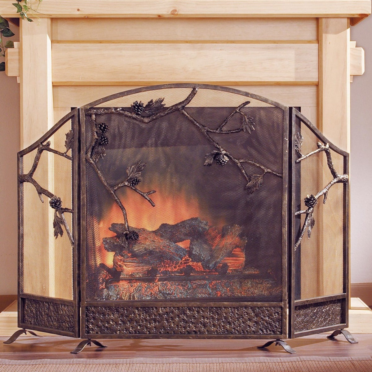 Pine Bough Fireplace Screen