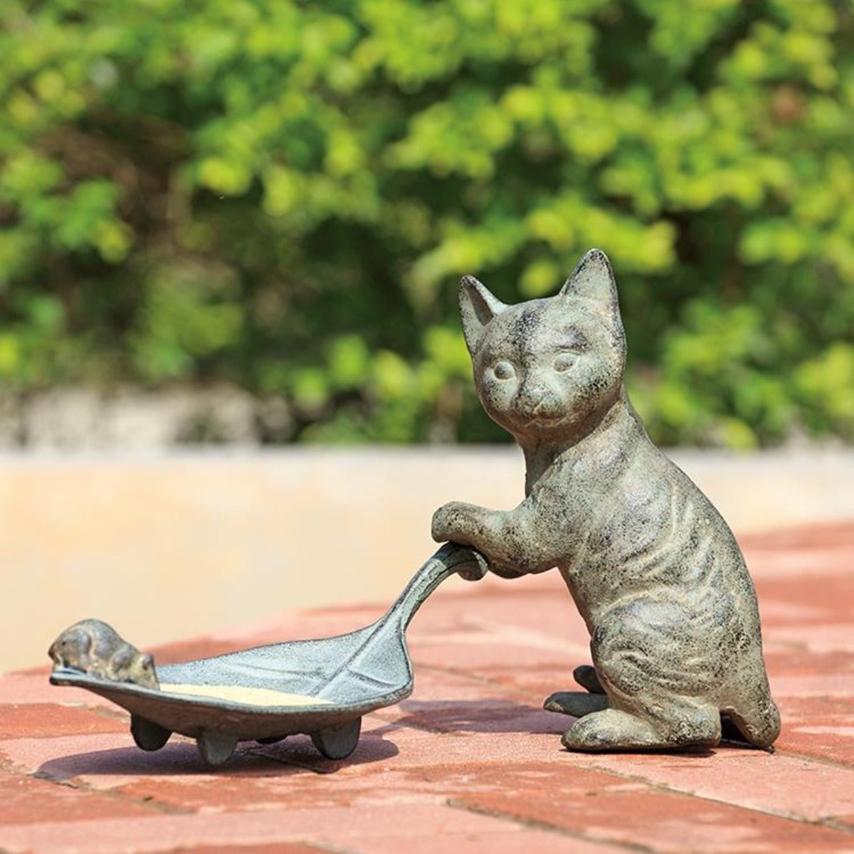 Cat and Leaf Bird Feeder-Iron Accents