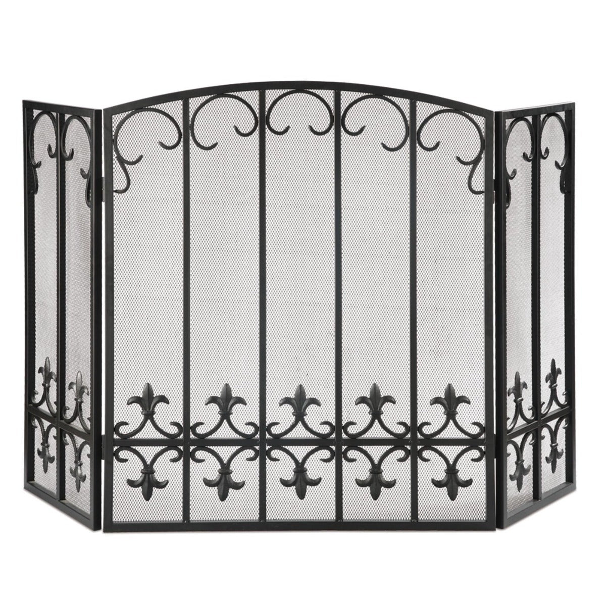 Fleur de Lis Accent Fire Screen