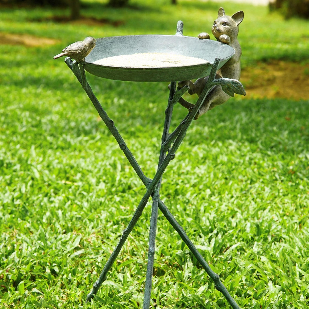 Clever Cat Birdbath