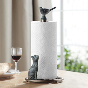 Bird & Cat Paper Towel Holder