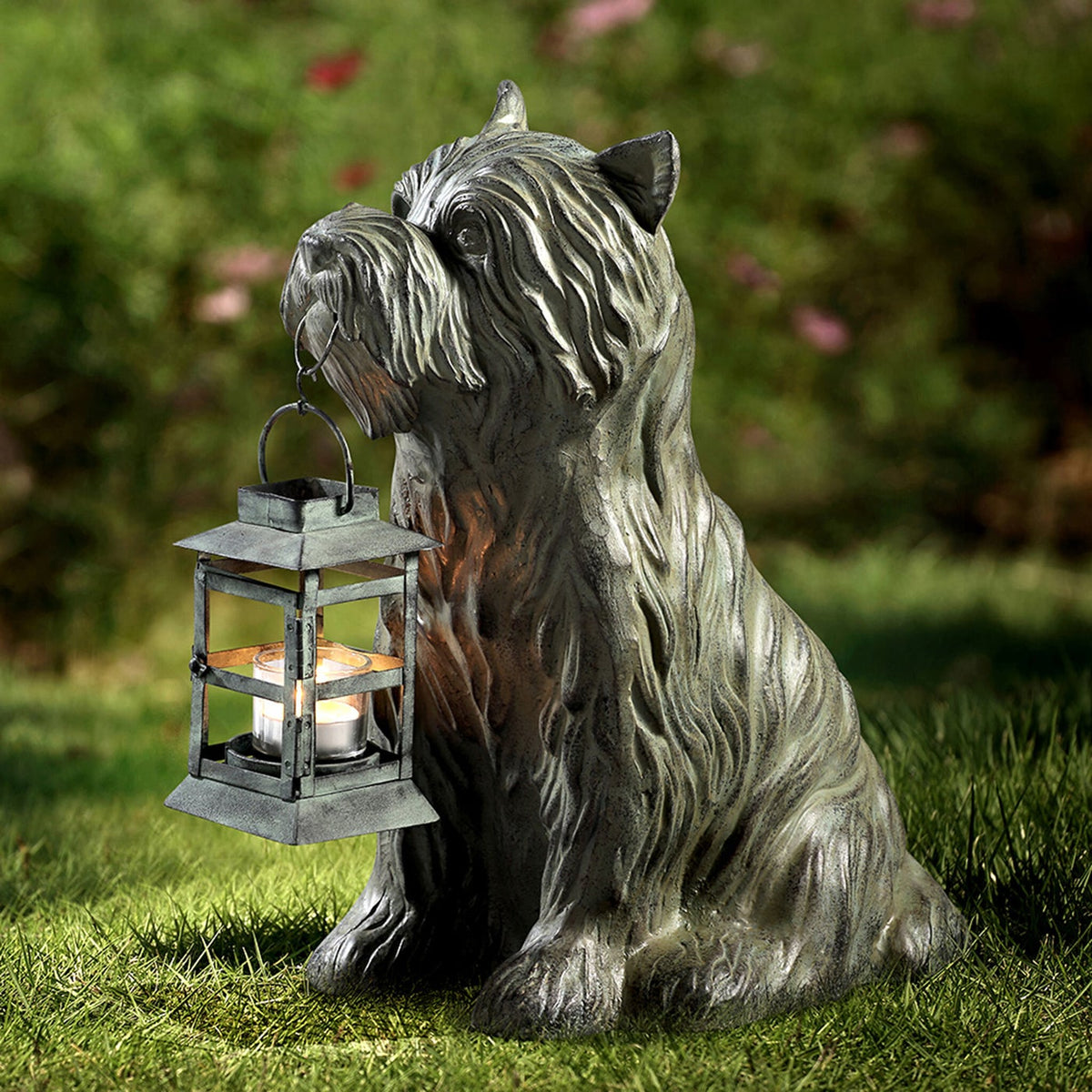 Shaggy Pooch Garden Lantern