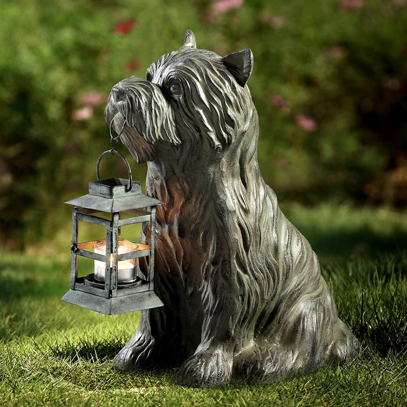 Shaggy Pooch Garden Lantern