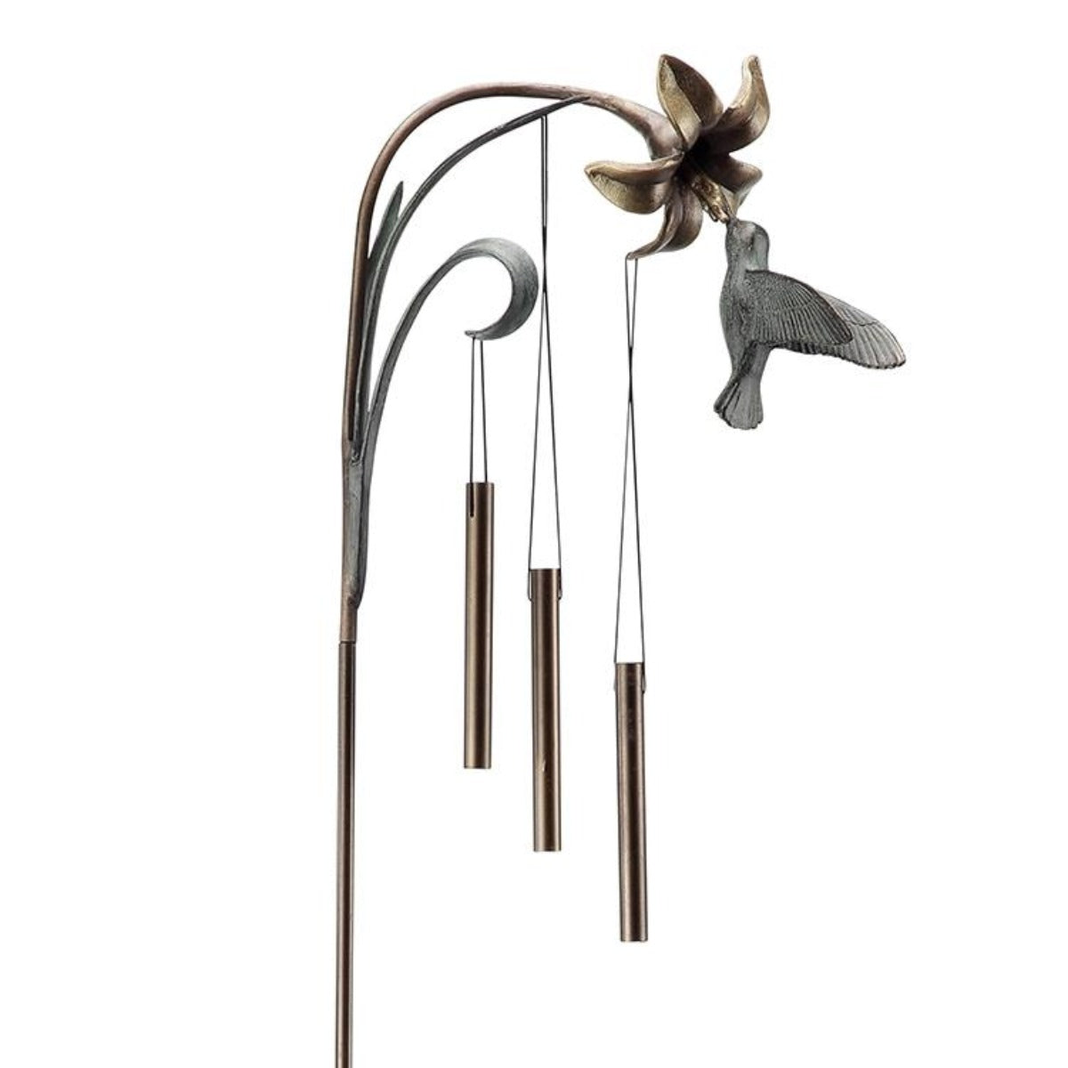 Hummingbird Windbell Stake-Iron Accents