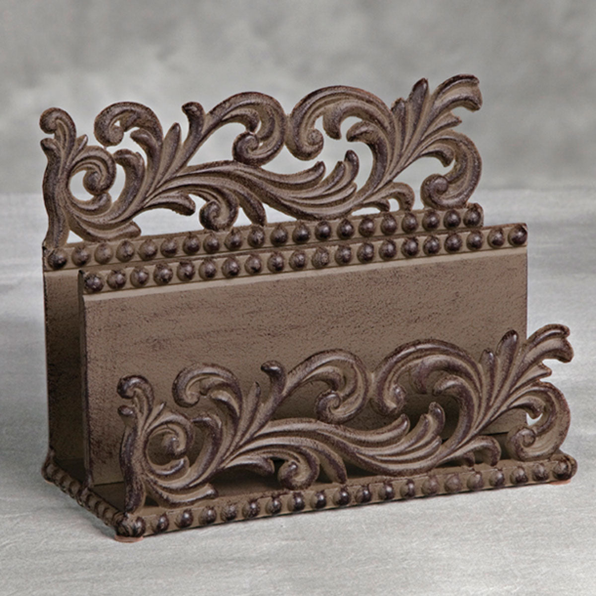 Scroll Metal Letter Holder-Iron Accents