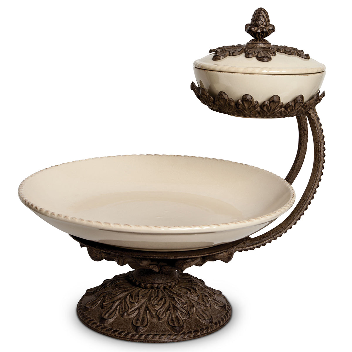 Acanthus Chip & Dip Server-Iron Accents