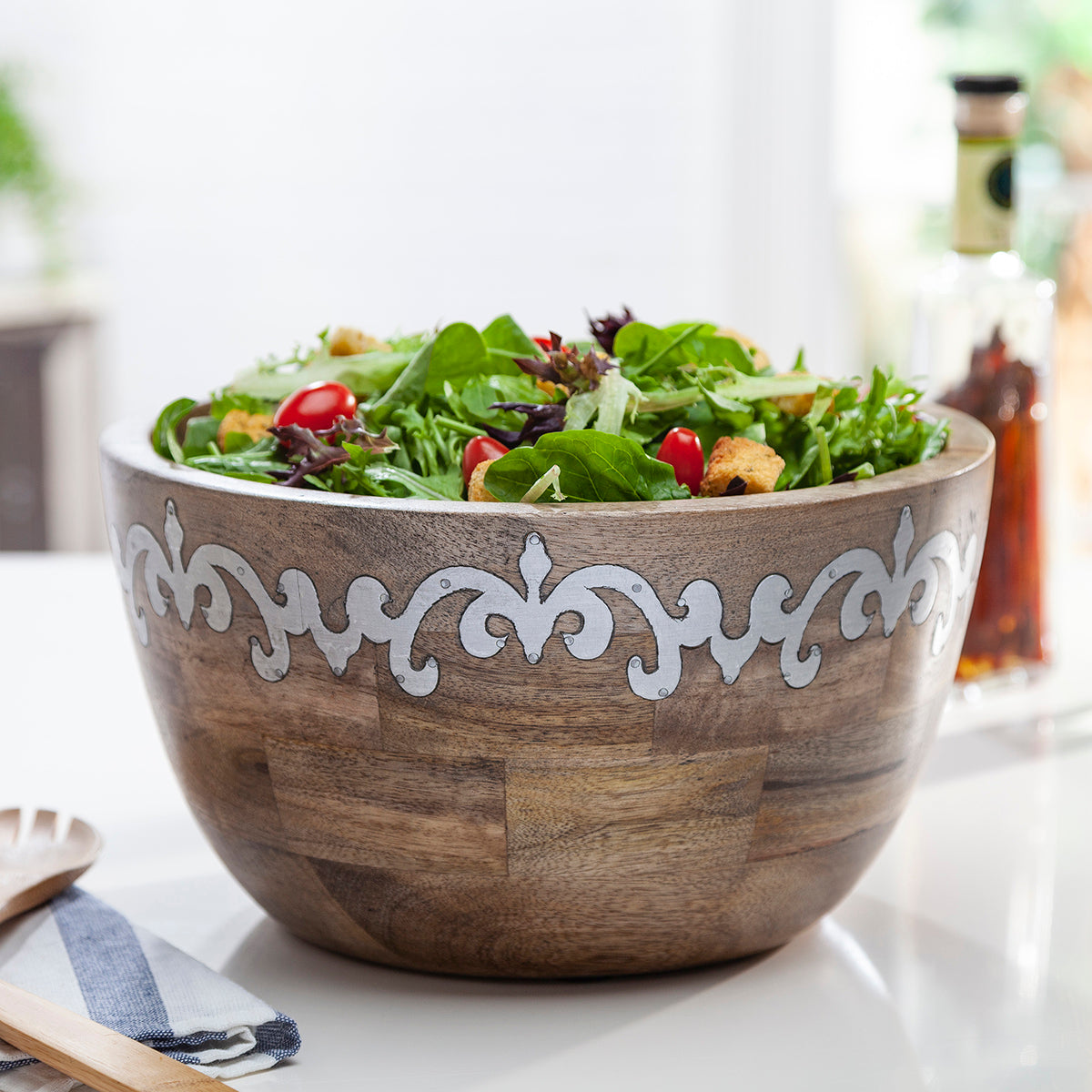 Heritage Tall Serving Bowl - Iron Accents