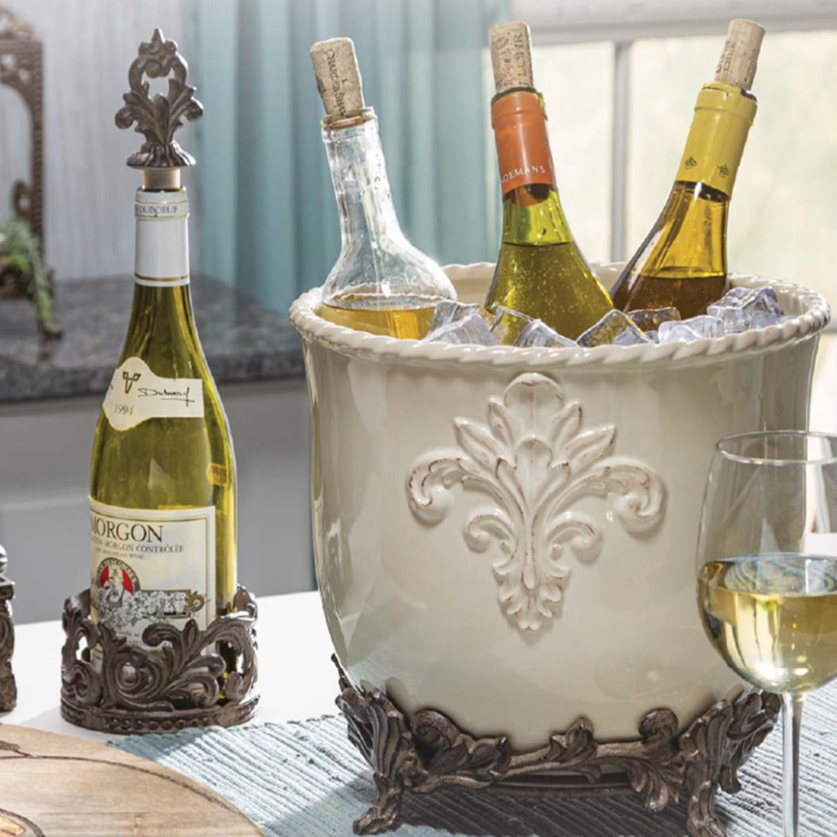 Acanthus Ice / Wine Bucket-Iron Accents