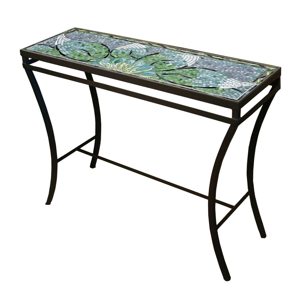 Lovina Mosaic Console Table-Iron Accents