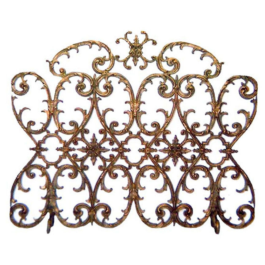 Monte Leone French Fireplace Screen-Iron Accents