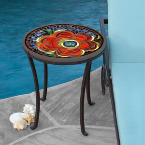 Zinnia Mosaic Chaise Table-Iron Accents