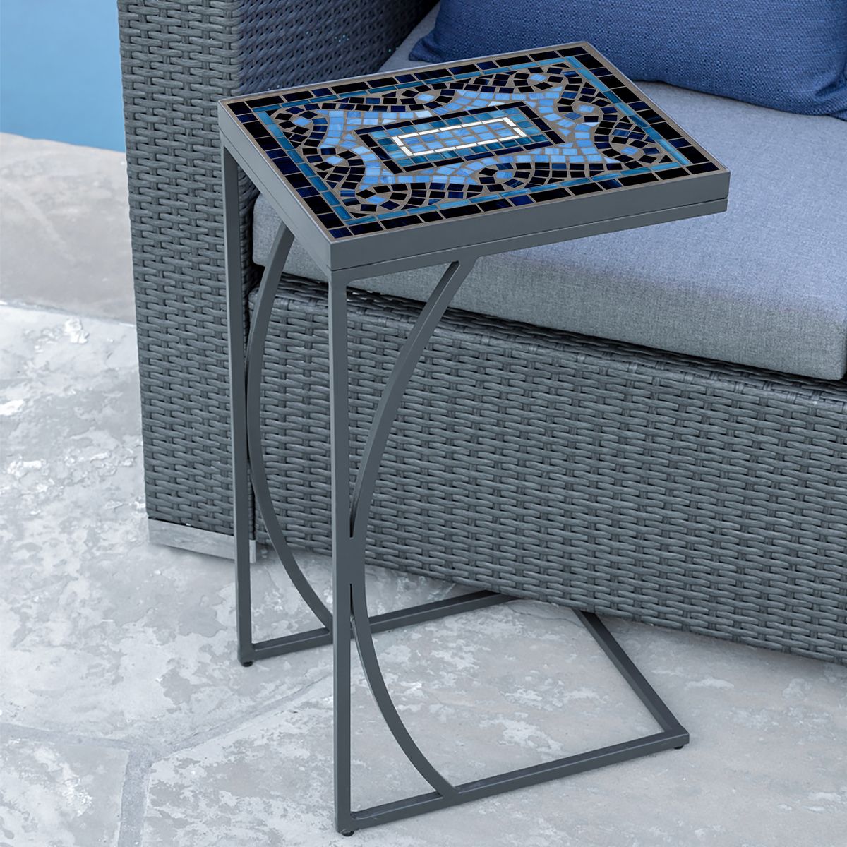 Navagio Mosaic C-Table-Iron Accents