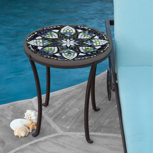 Belcarra Mosaic Chaise Table-Iron Accents