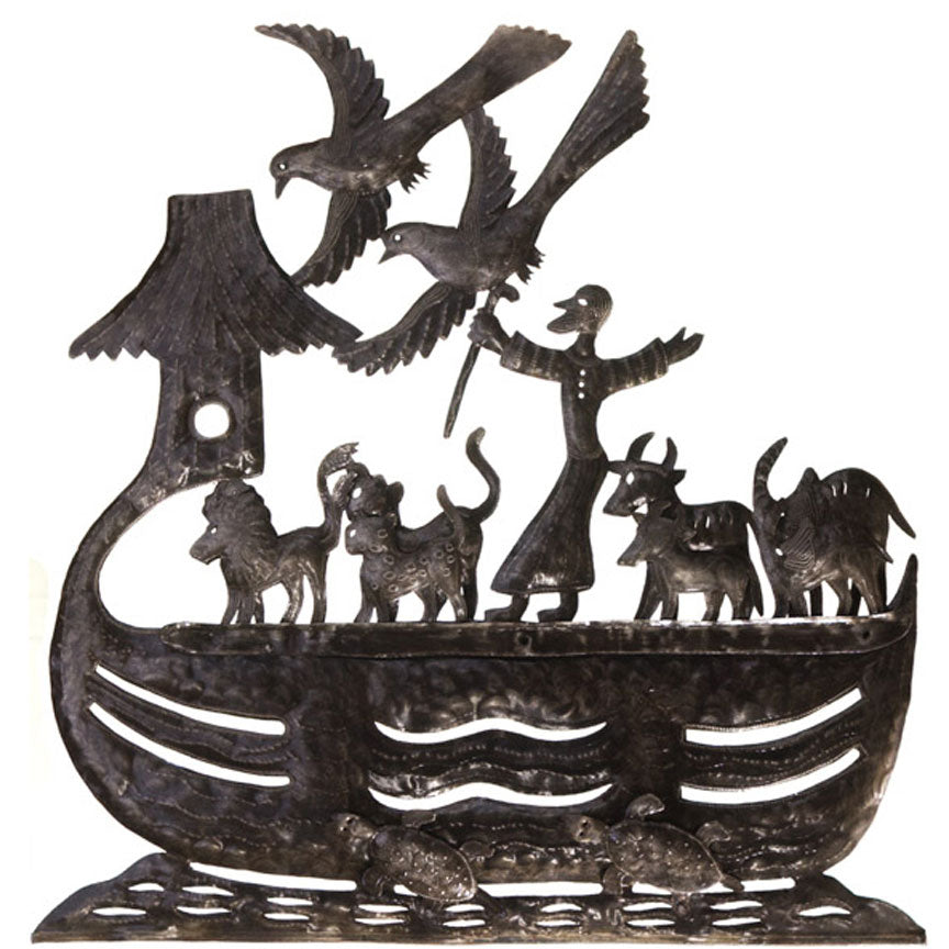 Noah's Ark Metal Plaque - 3D-Iron Accents