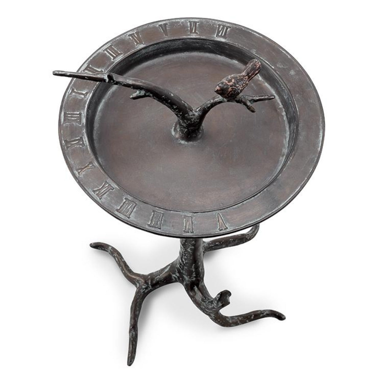 Bird & Twig Birdbath / Sundial-Iron Accents