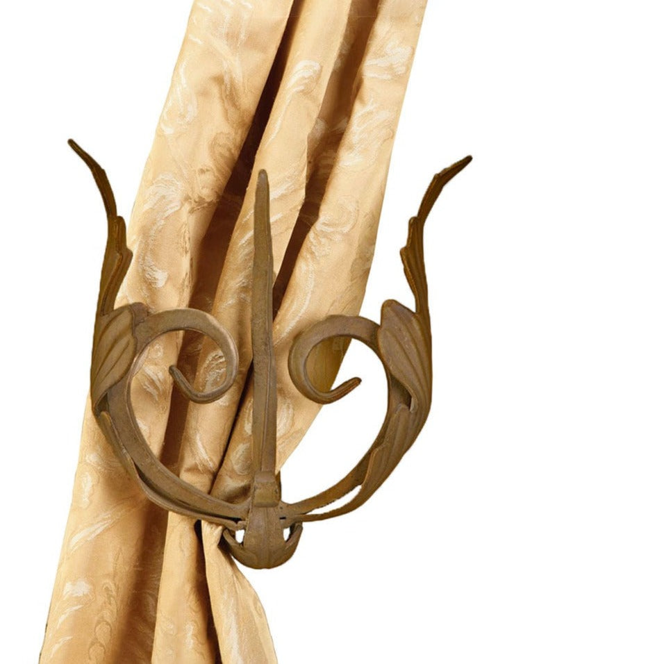 Folded Leaf Drapery Tiebacks - Bronze