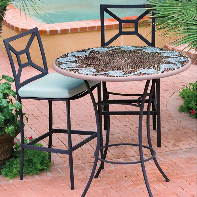 Umbrella Dining Table High Top Patio Bistro Set 42