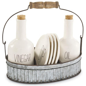 Oil and Vinegar Appetizer Set-Iron Accents