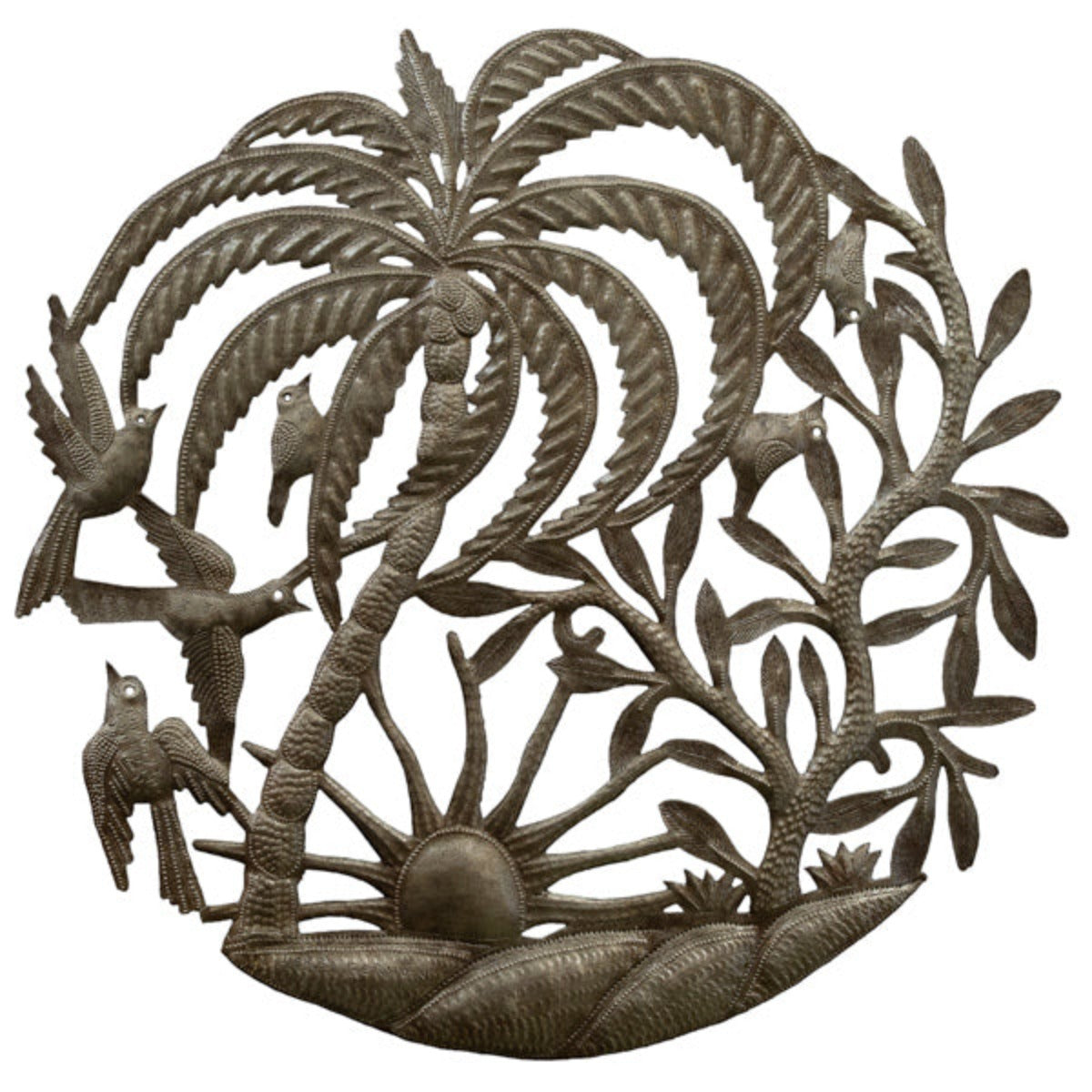 Rising Sun Metal Plaque - Iron Accents