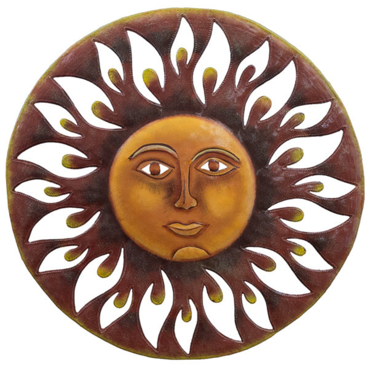 Painted Flame Sun Plaque
