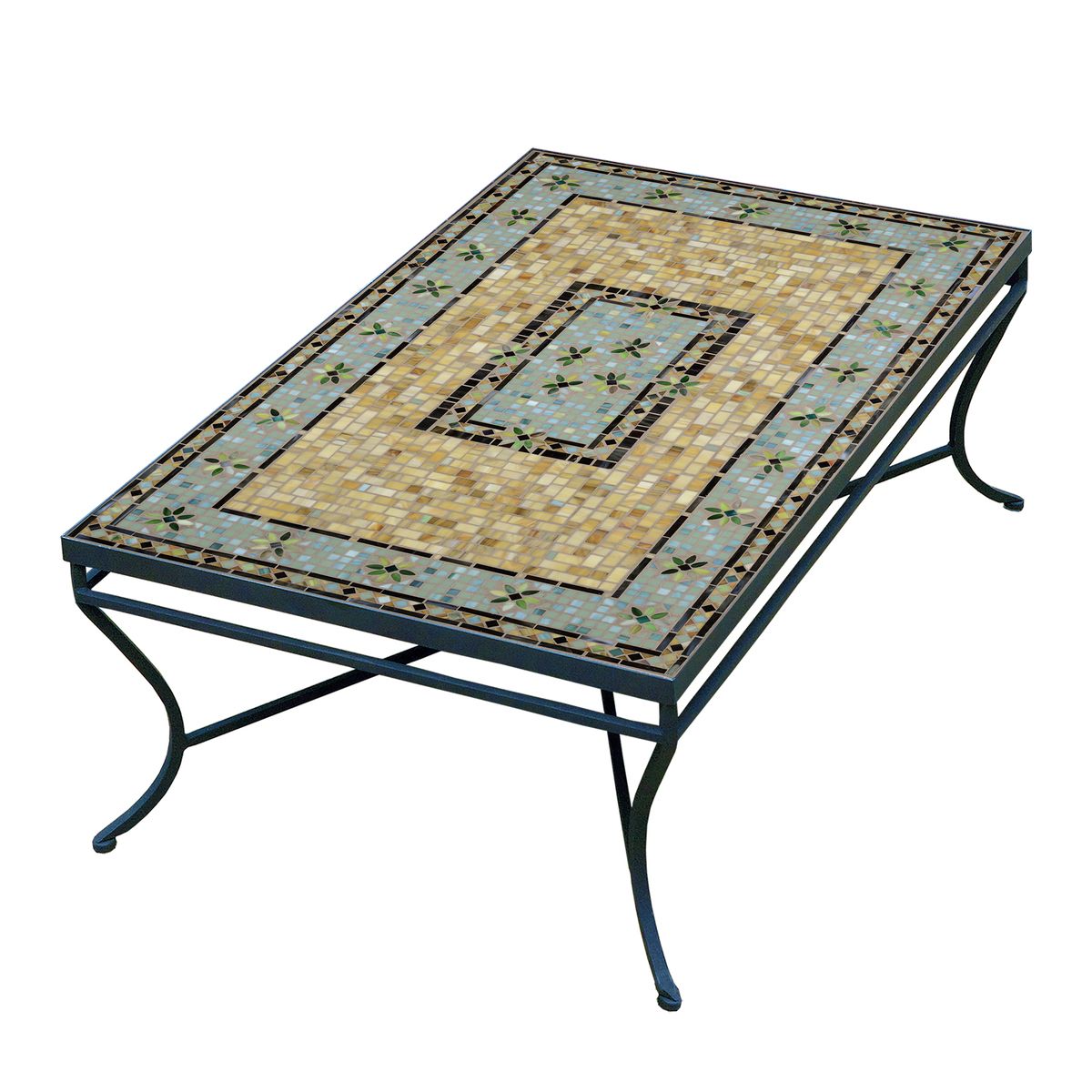 Malibu Mosaic Coffee Table - Rect-Iron Accents