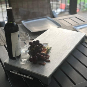 Grey Stone Serving Tray - Large-Iron Accents
