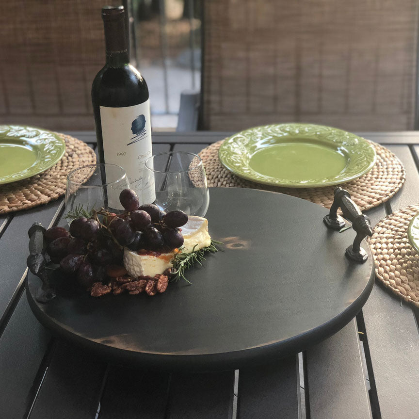 Small Lazy Susan-Iron Accents