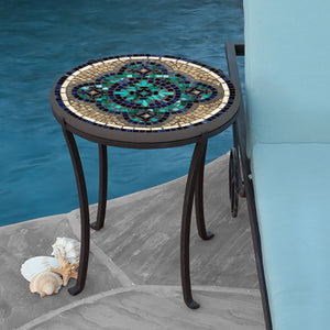 Sardinia Mosaic Chaise Table-Iron Accents